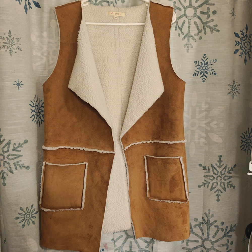 Women's Tan Shearling Vest